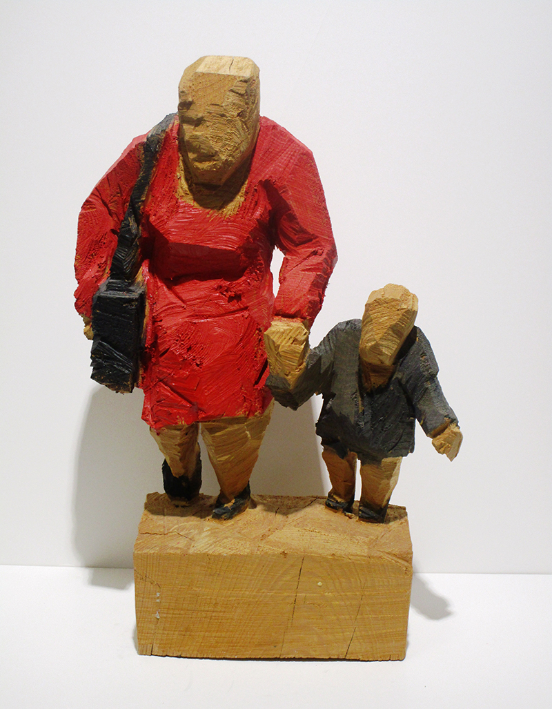 Business People, Holz bemalt, 2011, Hoehe 53 cm, 09 - Galerie Wroblowski